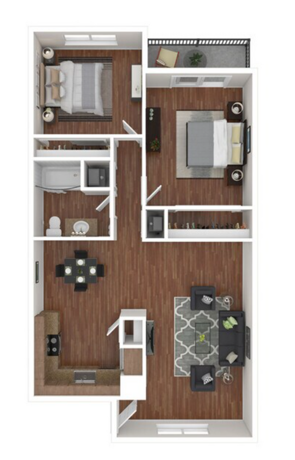 The Palm on SPID - Two-Bedroom Floorplan