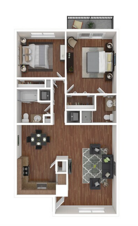 The Palm on SPID - Two-Bedroom Floorplan