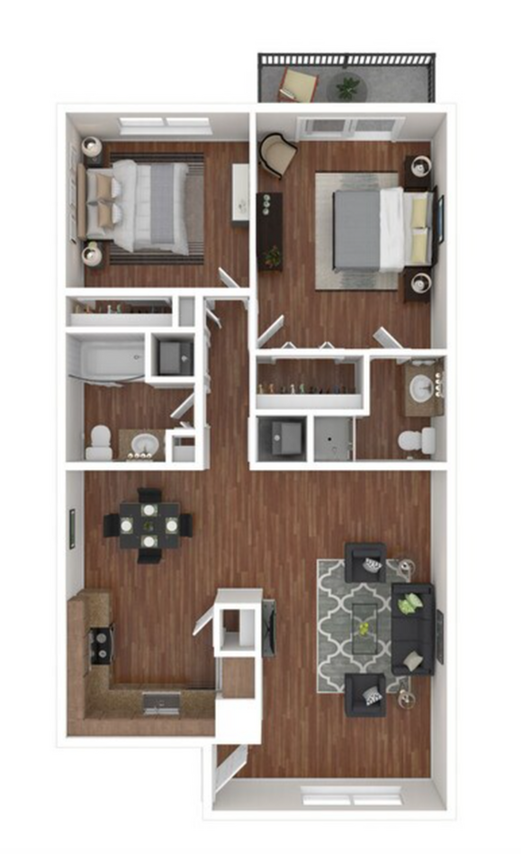 The Palm on SPID - Two-Bedroom Floorplan