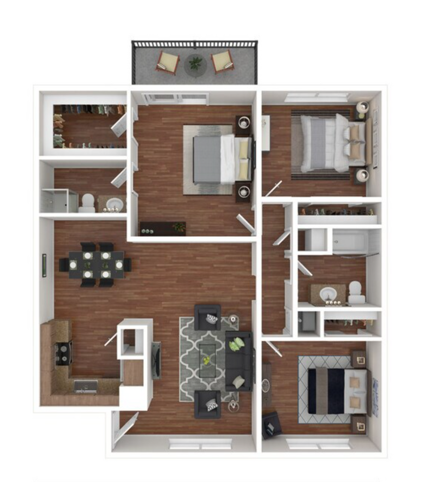 The Palm on SPID - Two-Bedroom Floorplan