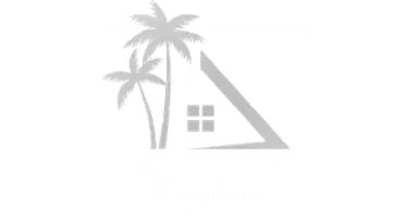 Elegant Lakeside at Campeche logo featuring a house silhouette and palm trees.