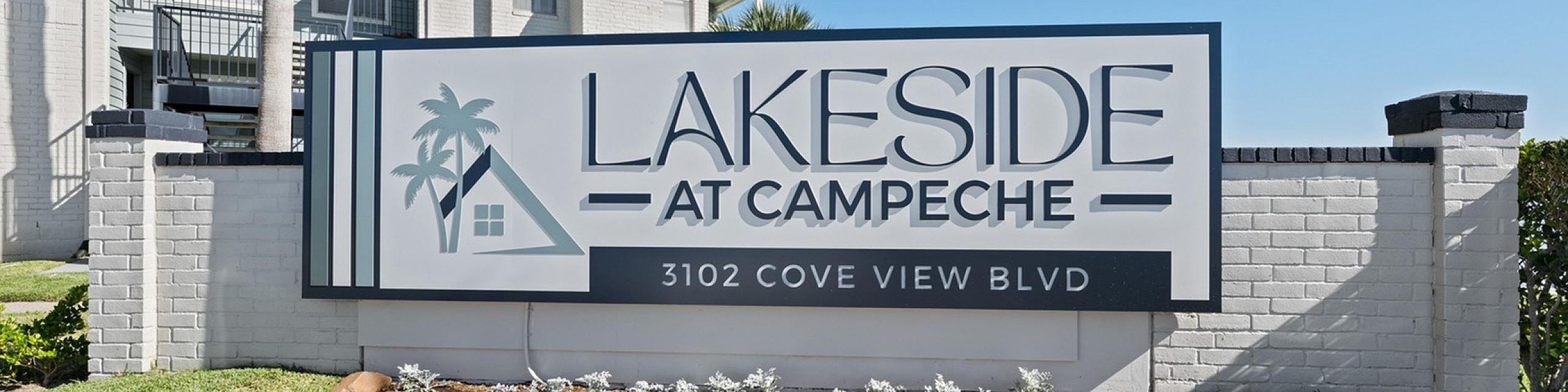 Lakeside at Campeche Monument sign -- welcome home