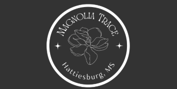 Elegant Magnolia Trace logo featuring a magnolia flower outline in Hattiesburg, MS, conveying charm and sophistication.