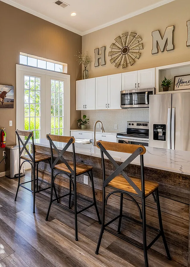 Leasing office interior kitchen
