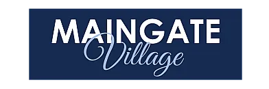 Elegant Maingate Village logo in a sophisticated blue and white design.