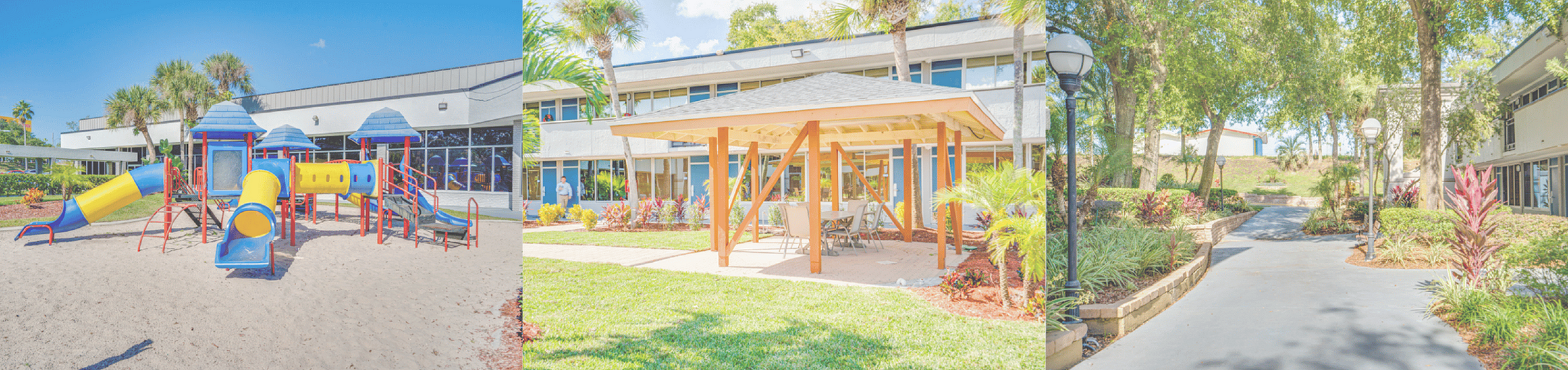 Inviting community amenities featuring a vibrant playground, a shaded outdoor seating area, and serene garden pathways, perfect for relaxation and recreation.