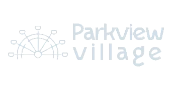 Elegant logo design for Parkview Village featuring a stylish Ferris wheel graphic with modern typography.