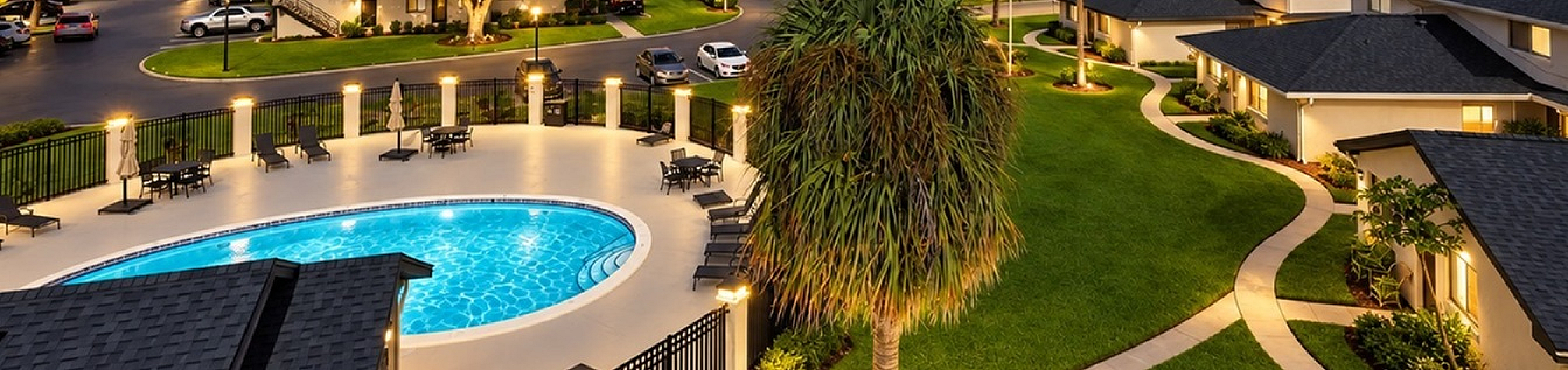 Casa Helena Palm Beach - Pool Area at Night