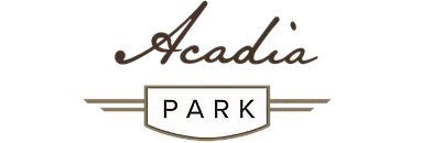 Elegant logo design for Acadia Park, featuring a sleek and modern font with stylish embellishments.