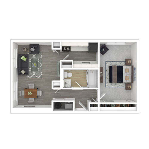 Cityside - One-Bedroom Floorplan