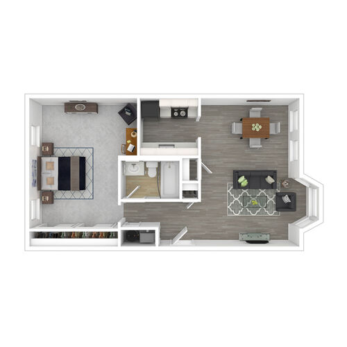 Cityside - One-Bedroom Floorplan