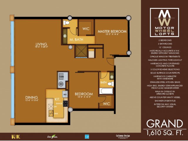 Grand | 2 Bed Apartment | Motor Wheel Lofts