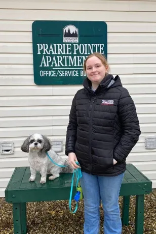 Resident and her shih tzu