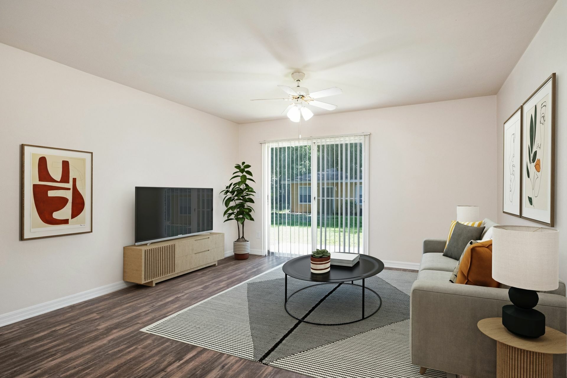 Living room with couch and tv
