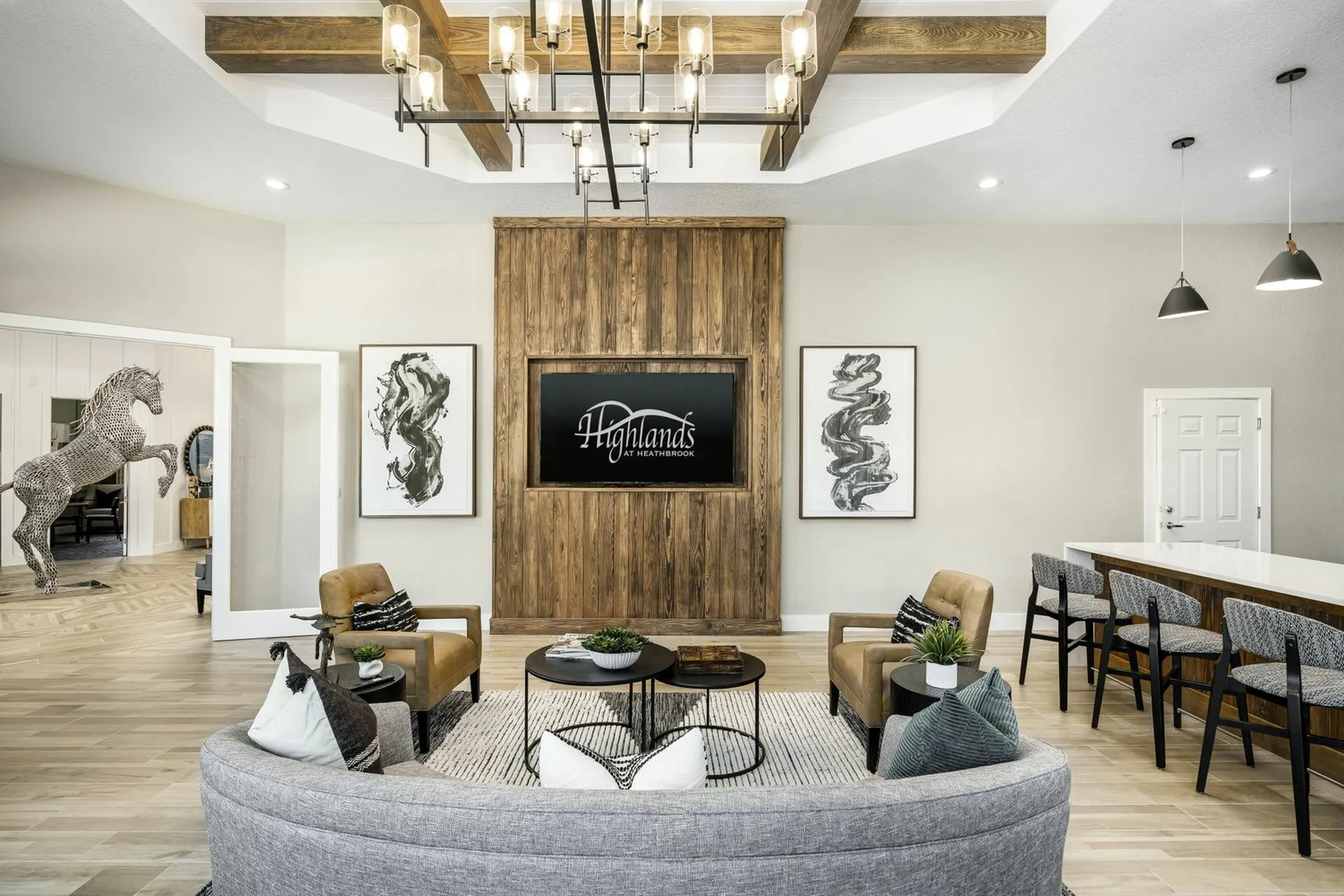 Clubhouse with couches and TV
