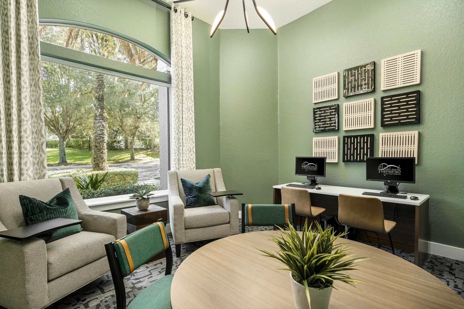 Business suite with computers