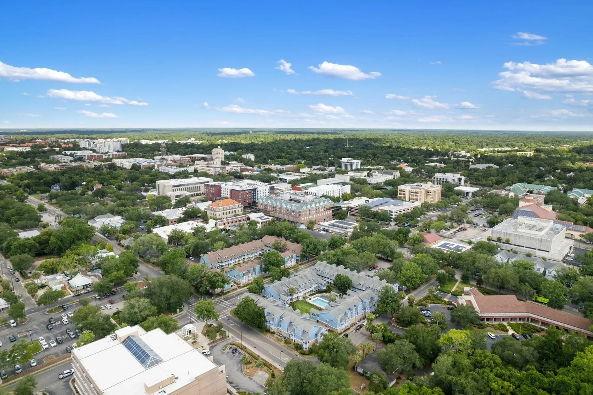 Aerial showing Arlington Square's proximity to downtown Gainesville