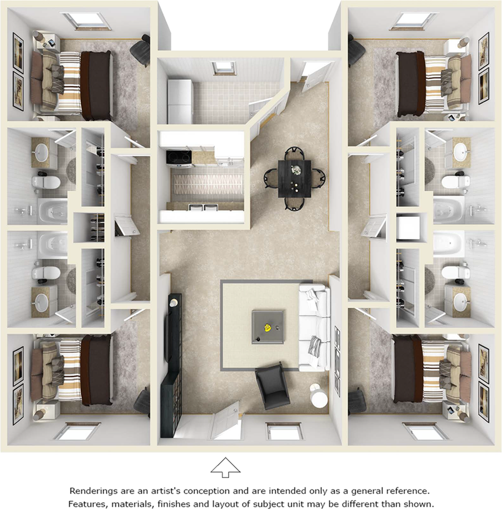 4-4 Flat floor plan