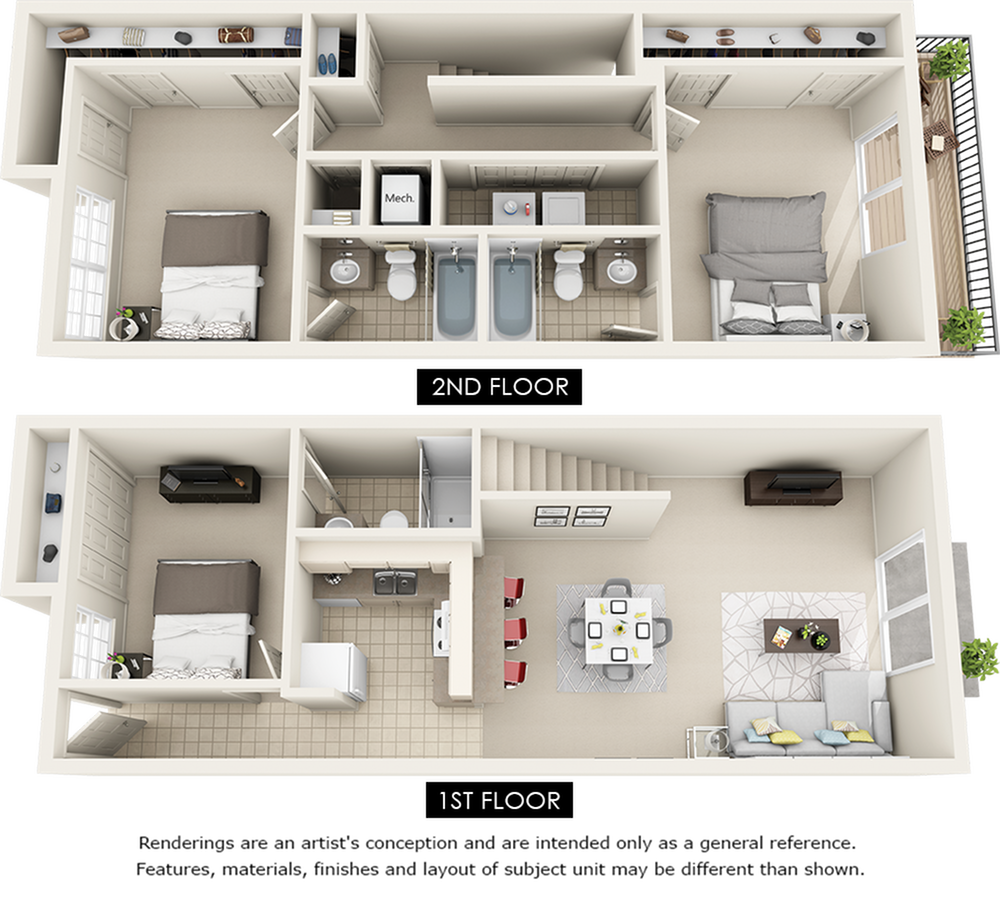 Windsor 3 bedrooms 3 bathrooms floor plan