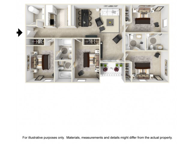 Champion 4 bedrooms 4 bathrooms floor plan