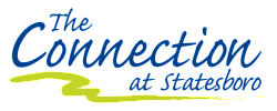 Vibrant logo reading 'The Connection at Statesboro' in stylish blue script with a dynamic green underline.