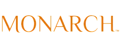 Sleek Monarch logo in vibrant orange, symbolizing elegance and prestige.