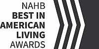 Bold graphic featuring the NAHB Best in American Living Awards logo with striking black and white design.