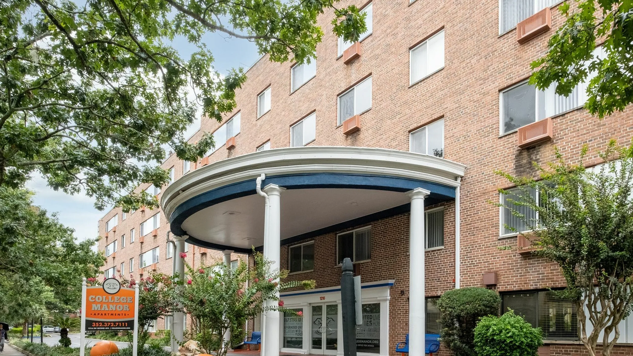 College Manor - Brick Exterior Entrance