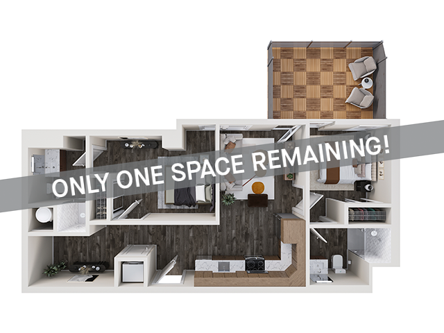 848 | 2x2 Den Balcony A
