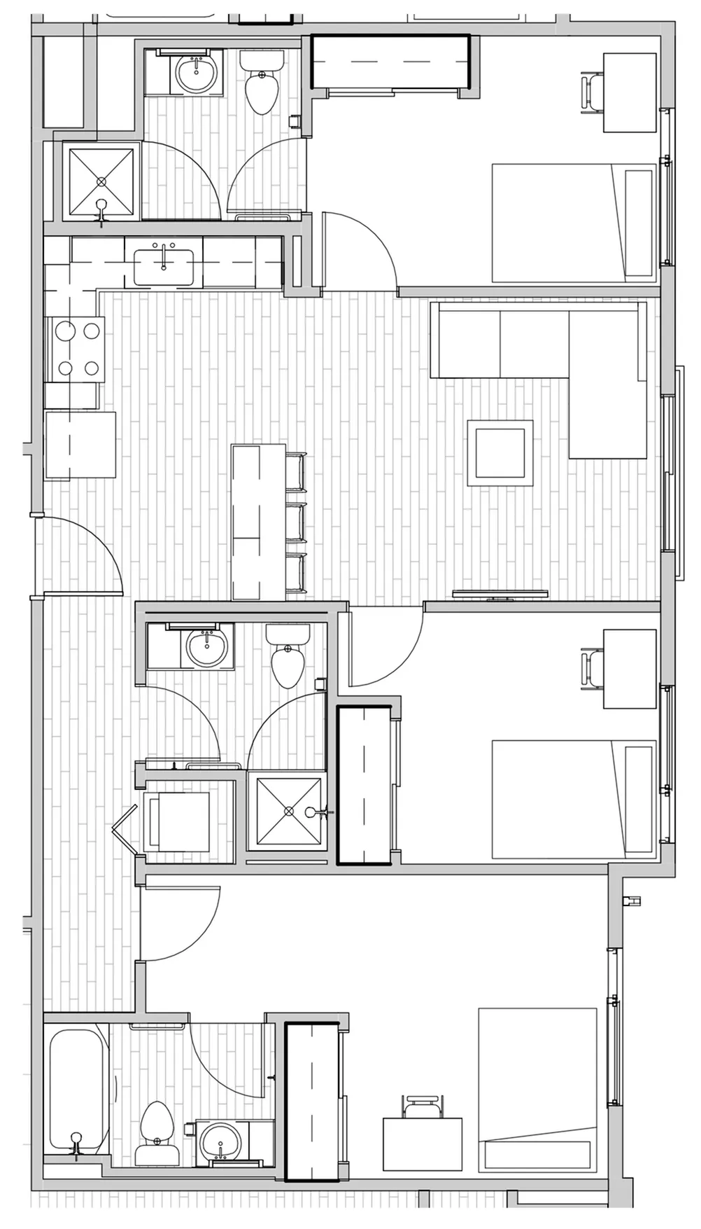 3 Bedroom Floor Plan 1 | Apartments Near Csu | Uncommon Fort Collins