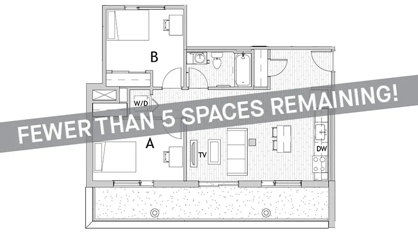 2 Bedroom Floor Plan 2 | Csu Off Campus Housing | Uncommon Fort Collins