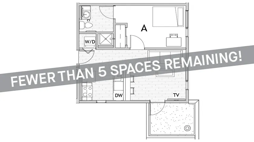 1 Bedroom Floor Plan 2 | Apartments In Fort Collins Near Csu | Uncommon Fort Collins