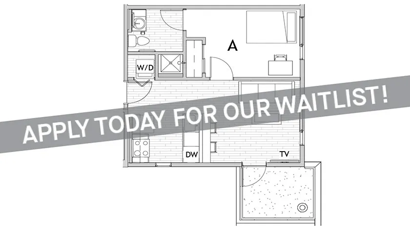 1 Bedroom Floor Plan 2 | Apartments In Fort Collins Near Csu | Uncommon Fort Collins