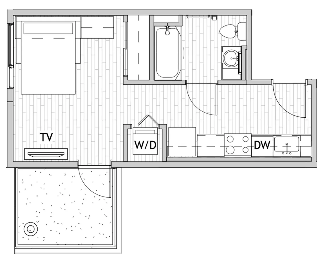 Studio 2 Balcony Premium E