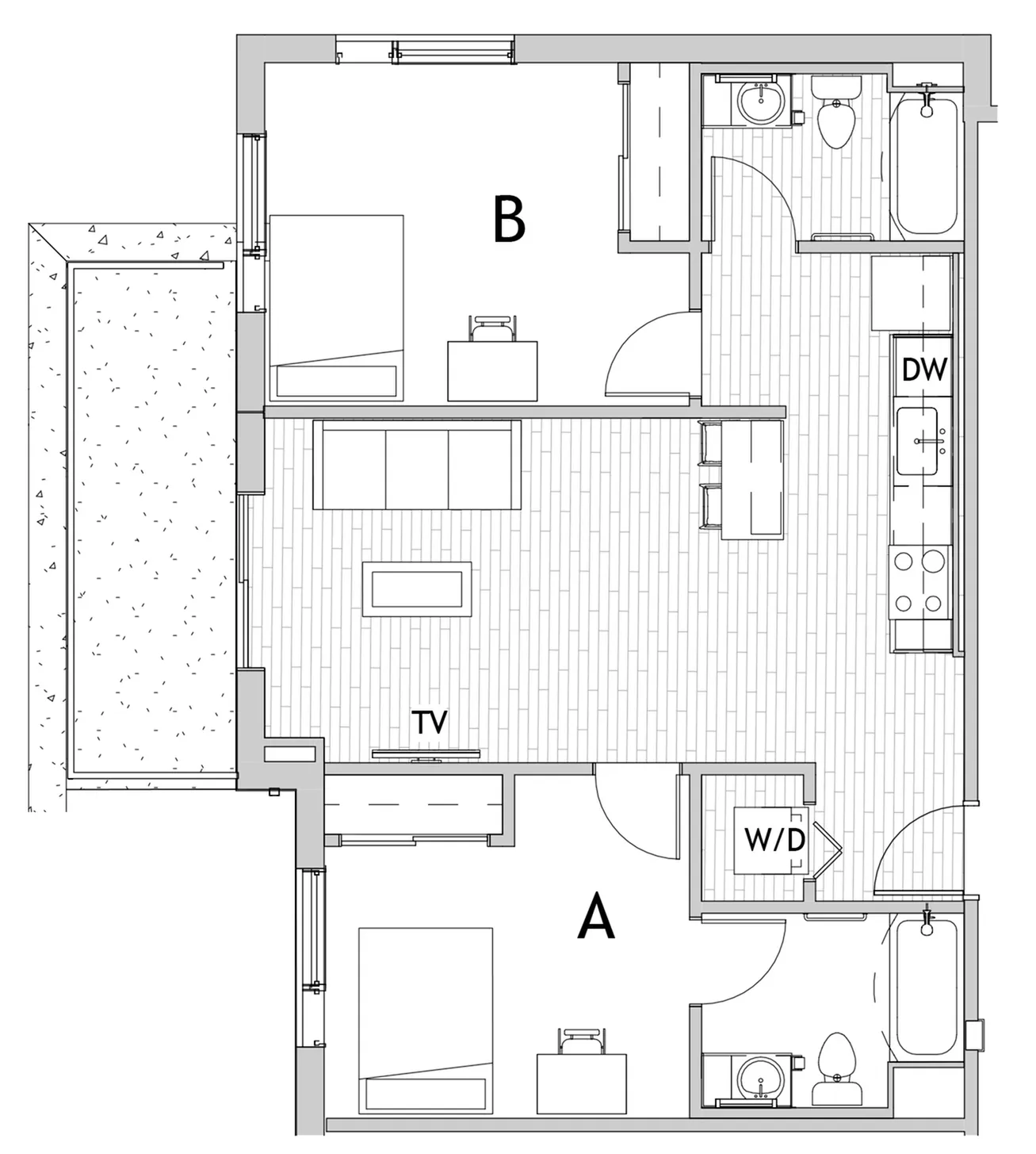 2x2 C Large Balcony