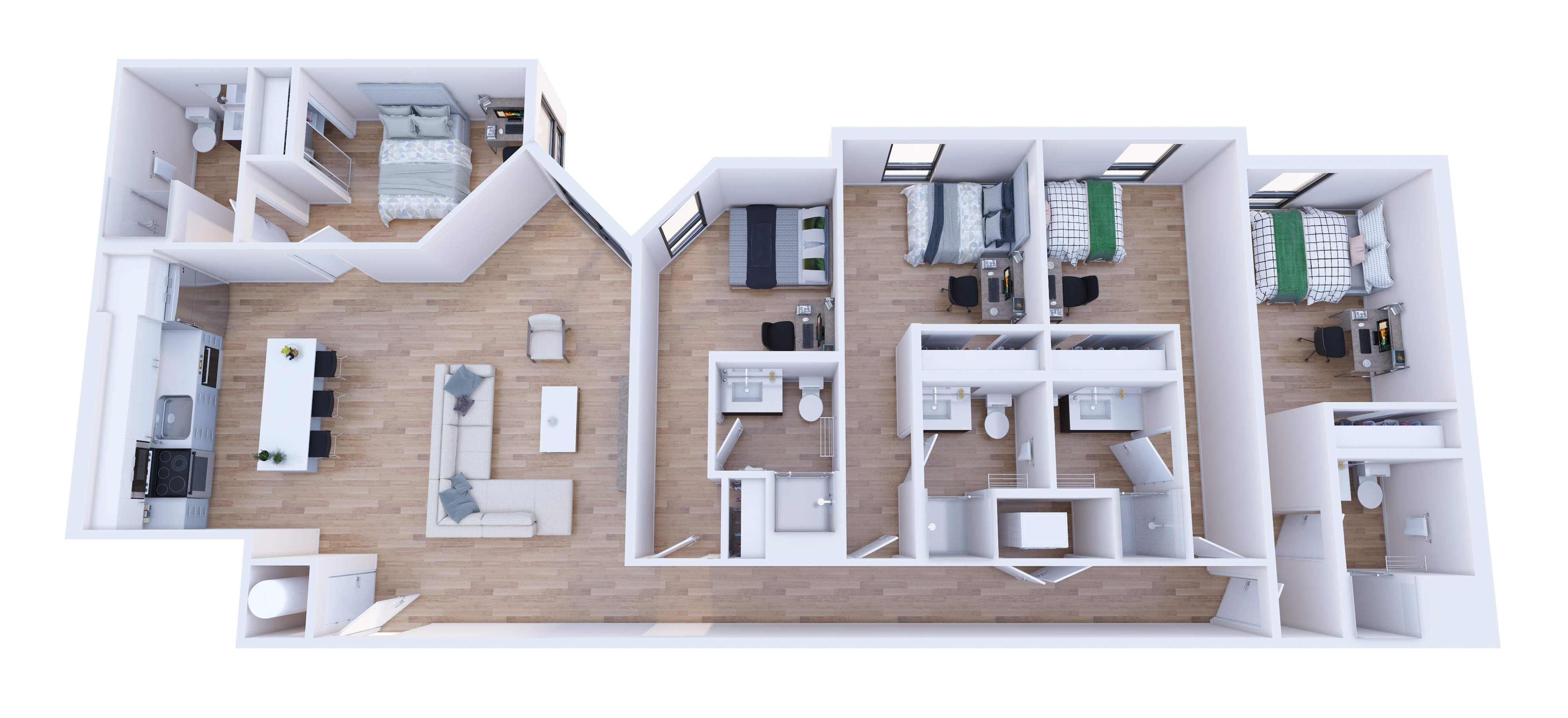 Uncommon Raleigh 5x5 Corner Premium | 5 Bed Apartment | Student | Uncommon Raleigh
