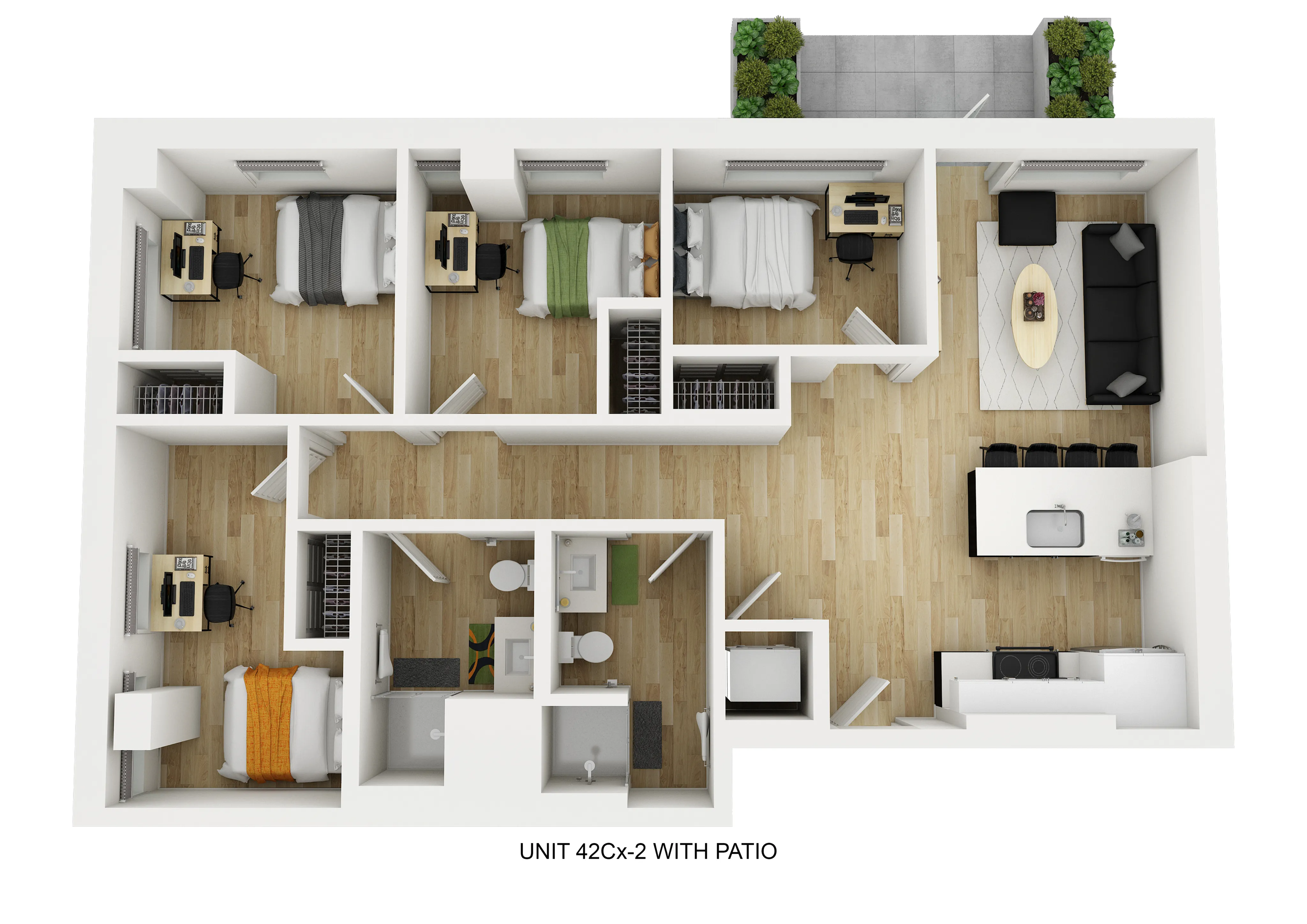 4x2 Courtyard