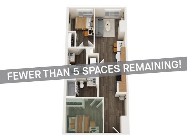 2x2 Penthouse A | Bed A: Private