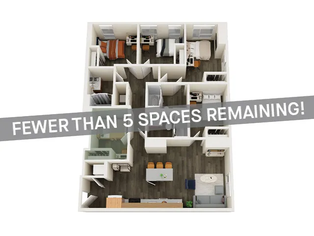 5x3 Penthouse A | Bed A: Private