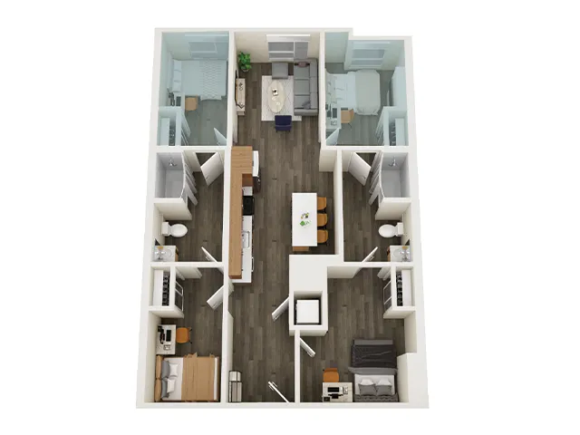 4x2 A Penthouse | Bed B, C: Premium