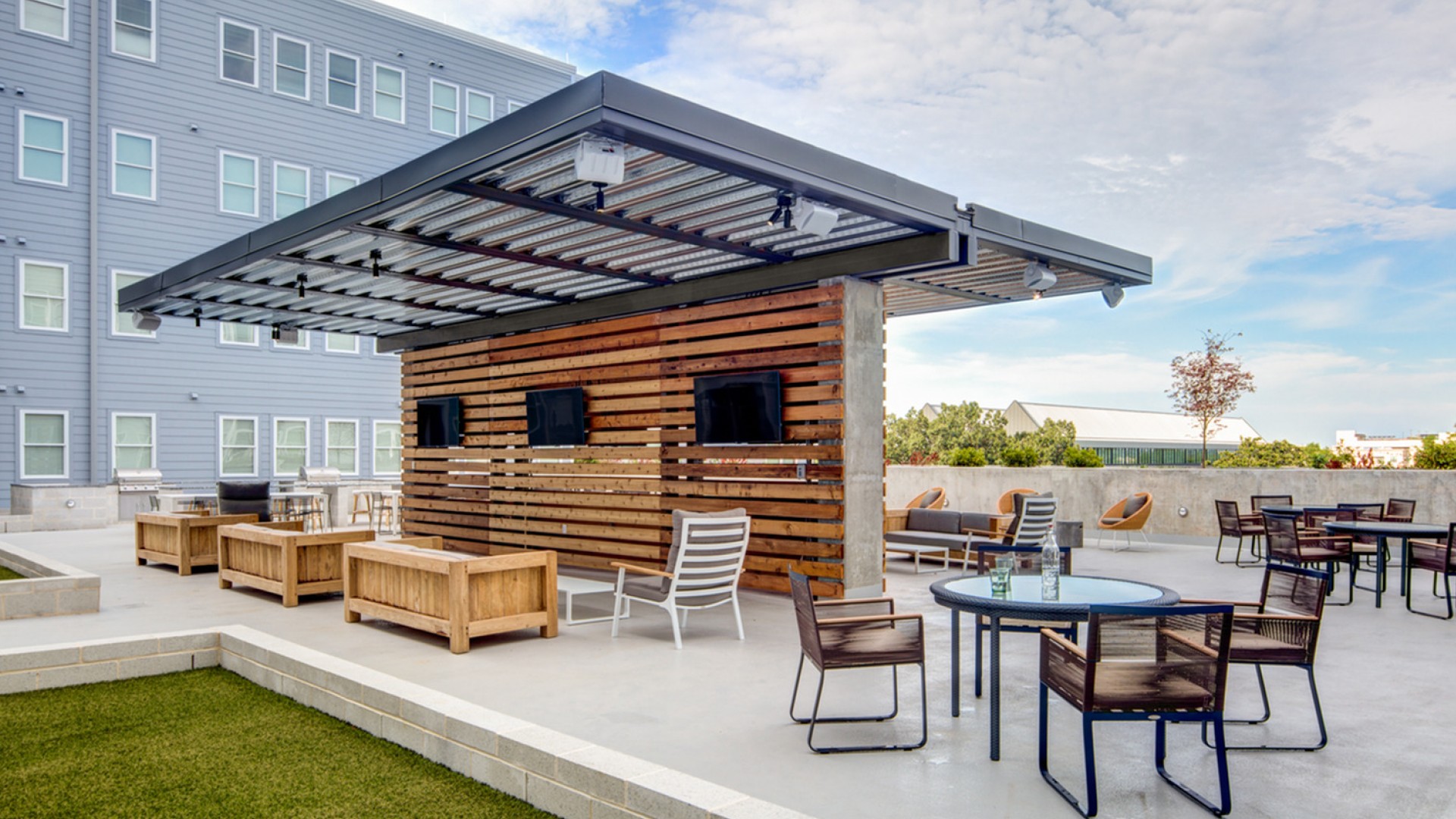 Residents hanging out on the sundeck