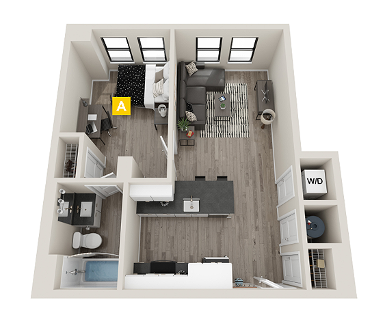Avondale - 1x1 floor plan