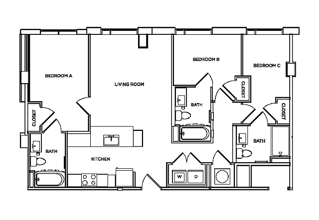 Camden 1 - 3x3 floor plan