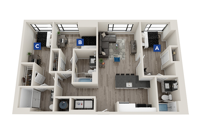 Camden 2 - 3x3 floor plan
