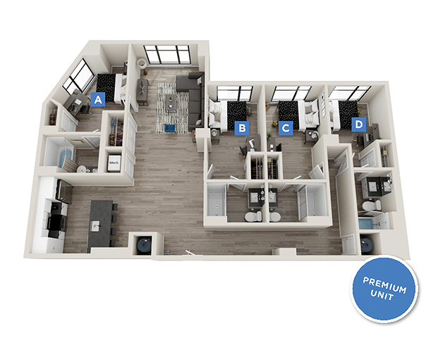 Dawson - 4x4 floor plan