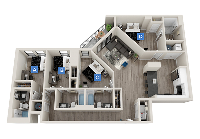 Deerwood - 4x4 floor plan