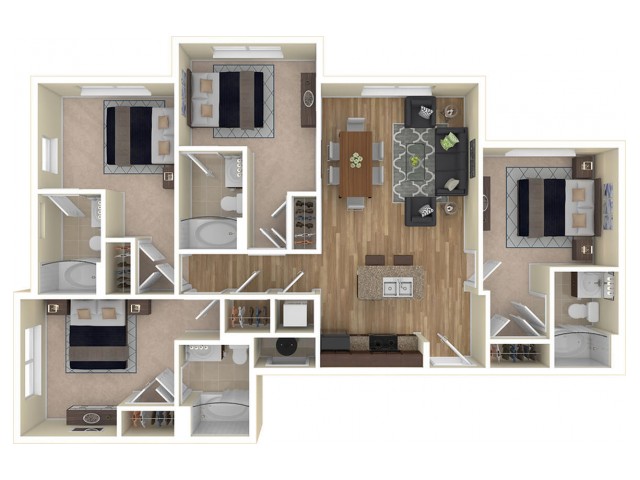 Campus View Apartments - The Valley - 4x4