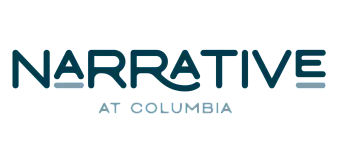 Elegant logo of Narrative at Columbia, showcasing a modern and sleek typographic design.