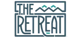 Modern logo design of The Retreat featuring artistic mountain motifs, conveying a serene escape.
