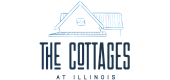 Charming logo design for The Cottages at Illinois featuring a cozy house outline with a pitched roof.